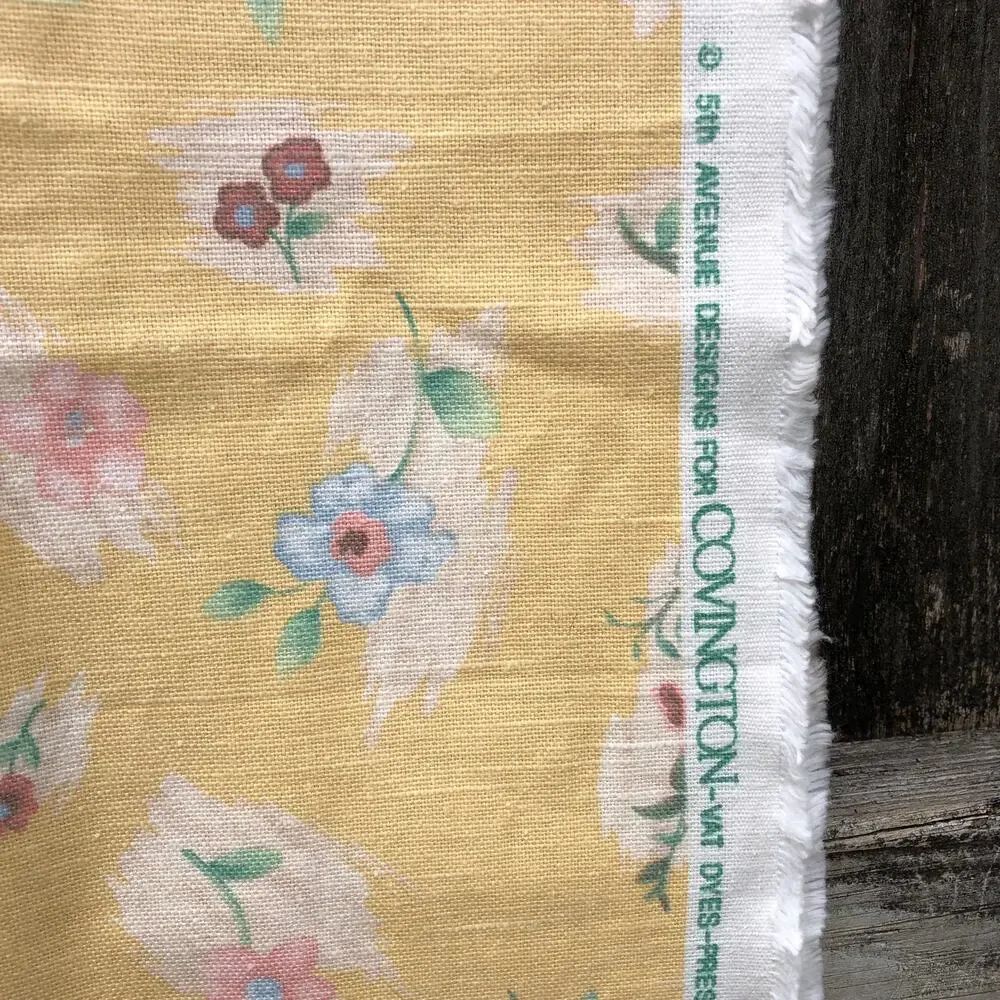 5th Ave Covington Yellow Floral Printed Fabric 54